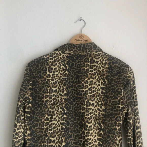 ATM Anthony Thomas Melillo Size Small Leopard-Print Button-Front Denim Jacket - Picture 10 of 11